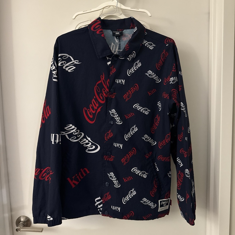 kith x coca cola collab button down shirt